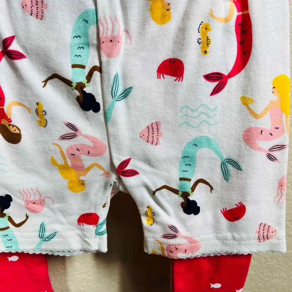Carters Girl 24 months 4-Piece Pink Mermaid 100% Snug Fit Cotton Pajamas